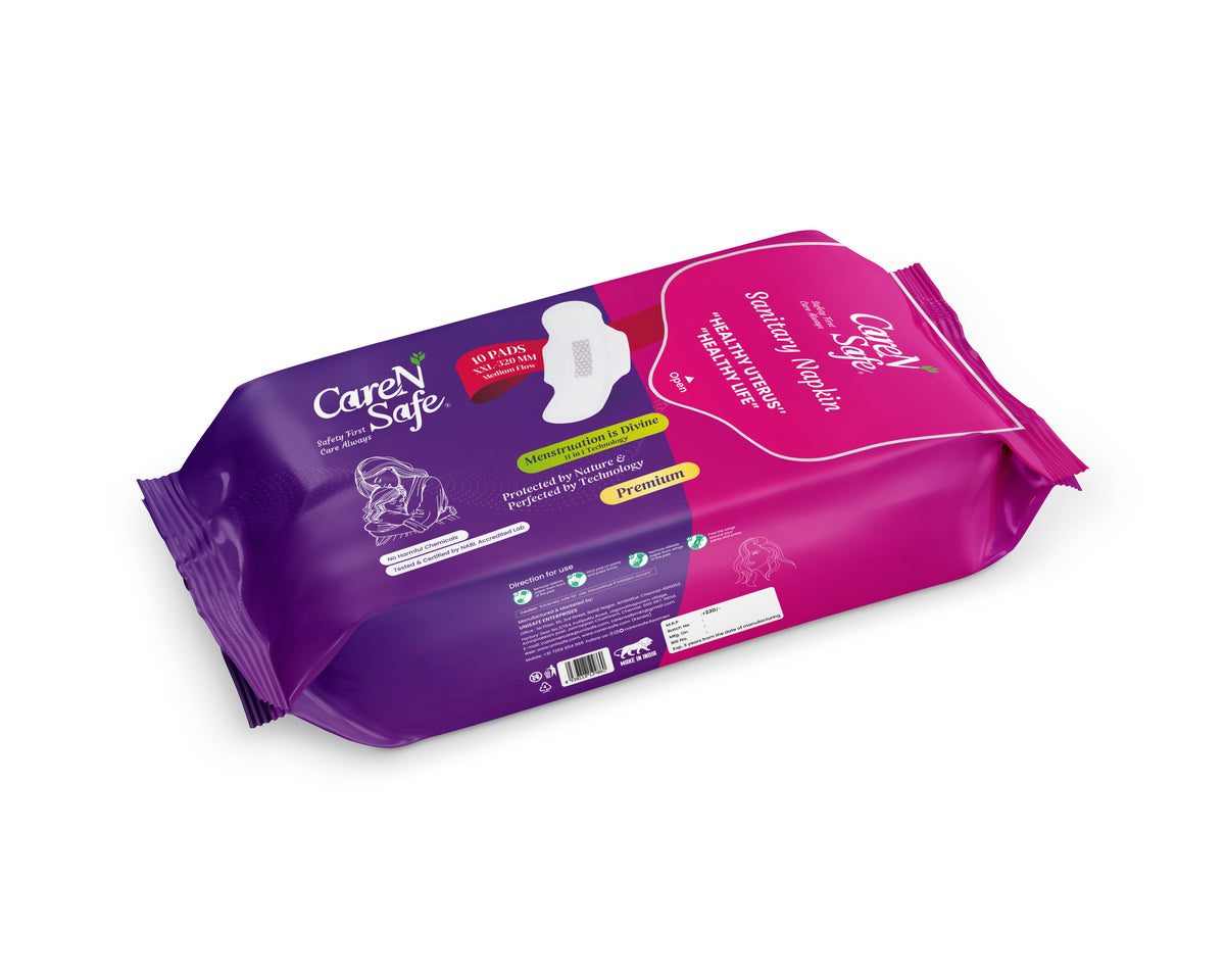 CareNSafe Premium Cotton XL Sanitary Pads  320mm | 10 Pads